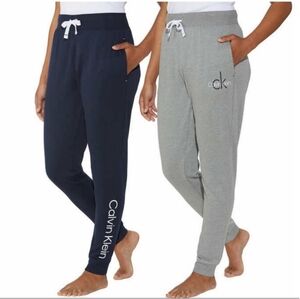 NWT Calvin Klein Ladies' French Terry Jogger, 2-pack Navy/Gray